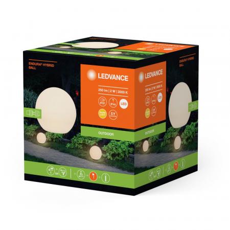 Ledvanve LED-Gartenkugel Endura Hybrid Spike - Leuchte kann Solarenergie als auch Strom nutzen